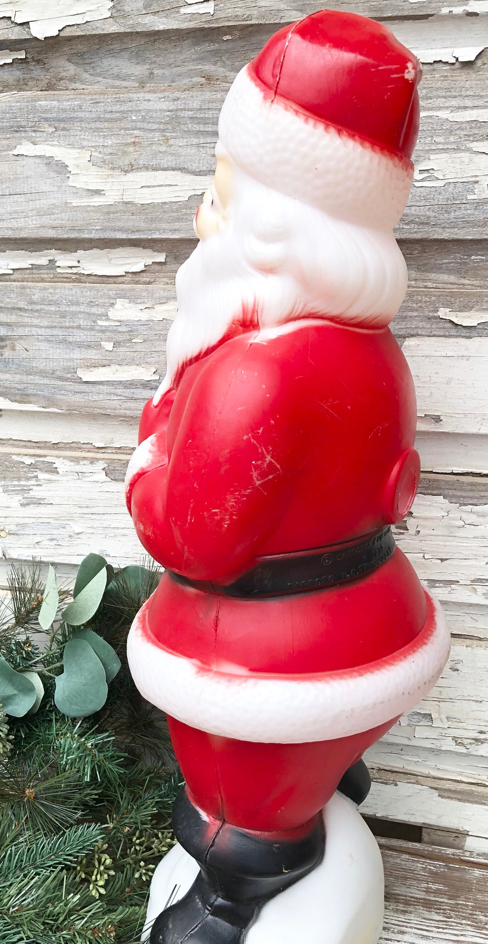 Vintage SANTA CLAUS Blow Mold Yard Decor Farmhouse