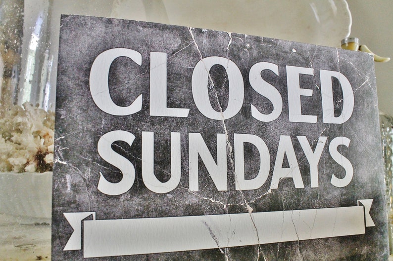Vintage CLOSED SUNDAYS Wood Sign Farmhouse Decor Wall Art Etsy