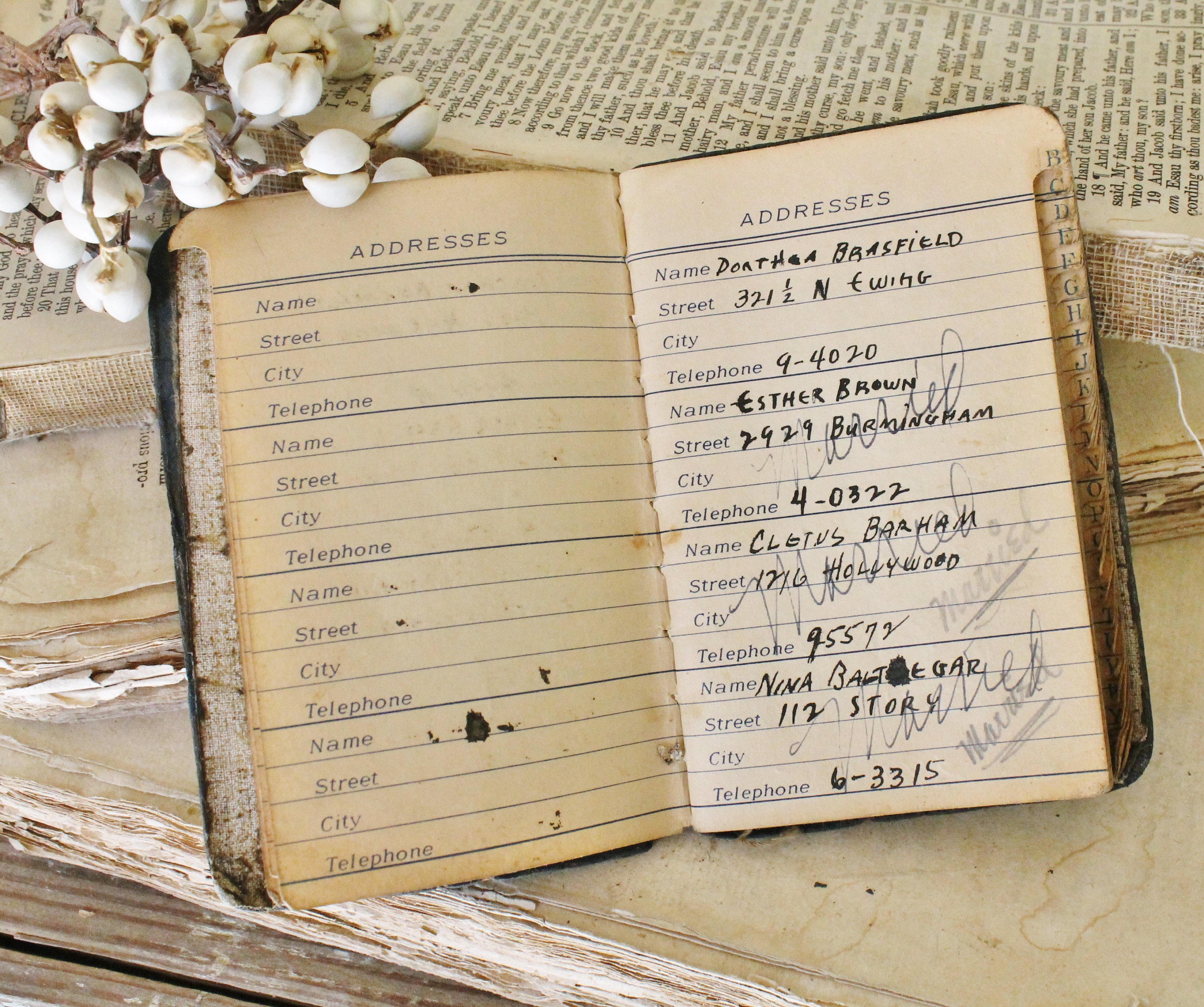 Vintage Address Book Industrial Office Salvage Supply Farmhouse Decor