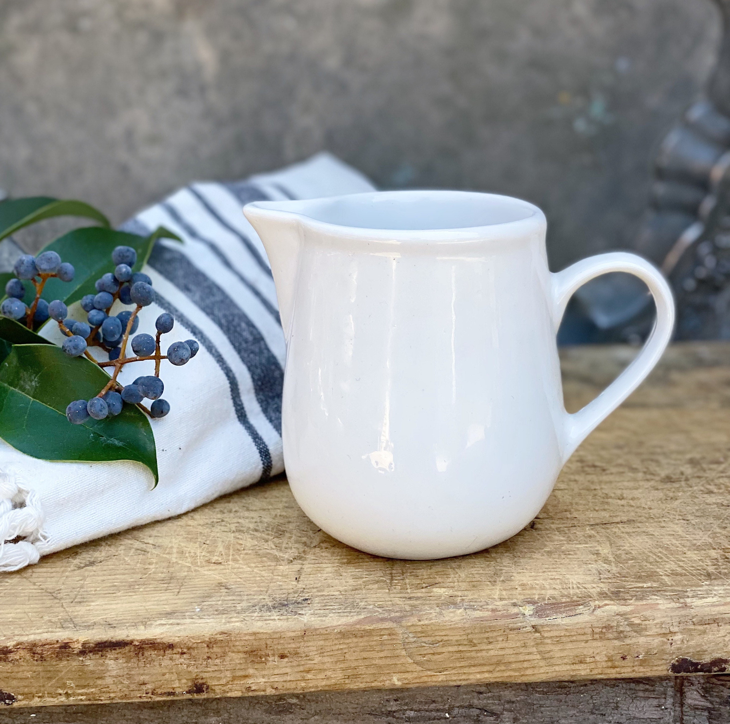 Pitcher Vase Farmhouse Cottage Decor Farmhouse Jug Vintage Ironstone