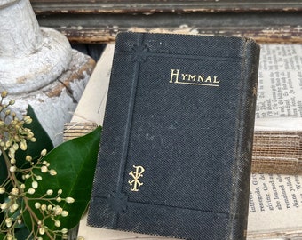 Antique HYMNAL BOOK Inspirational Book Bible Devotional Ephemera  Farmhouse Church Salvage Decor 1920