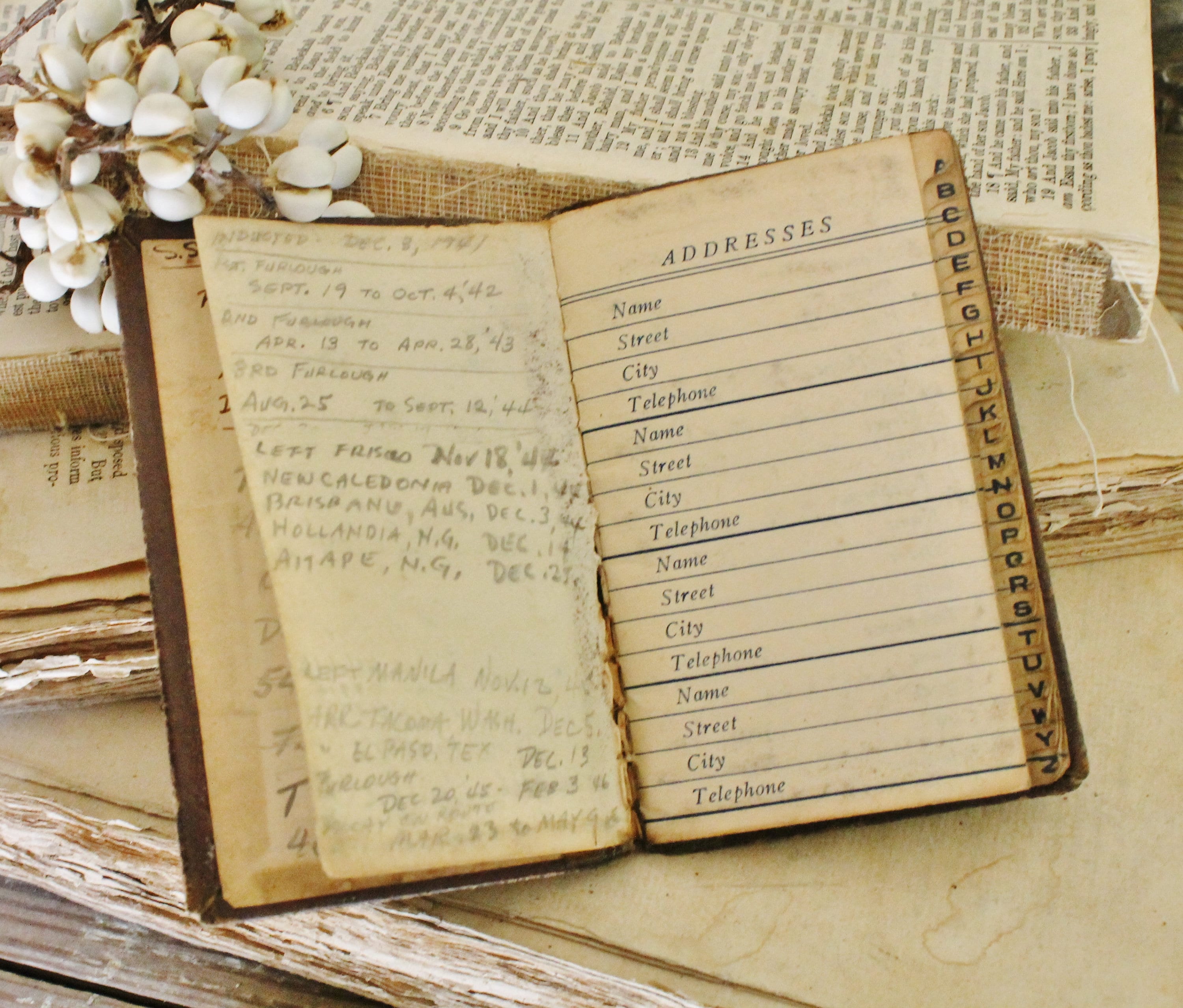 Vintage Address Book Industrial Office Salvage Supply Farmhouse Decor