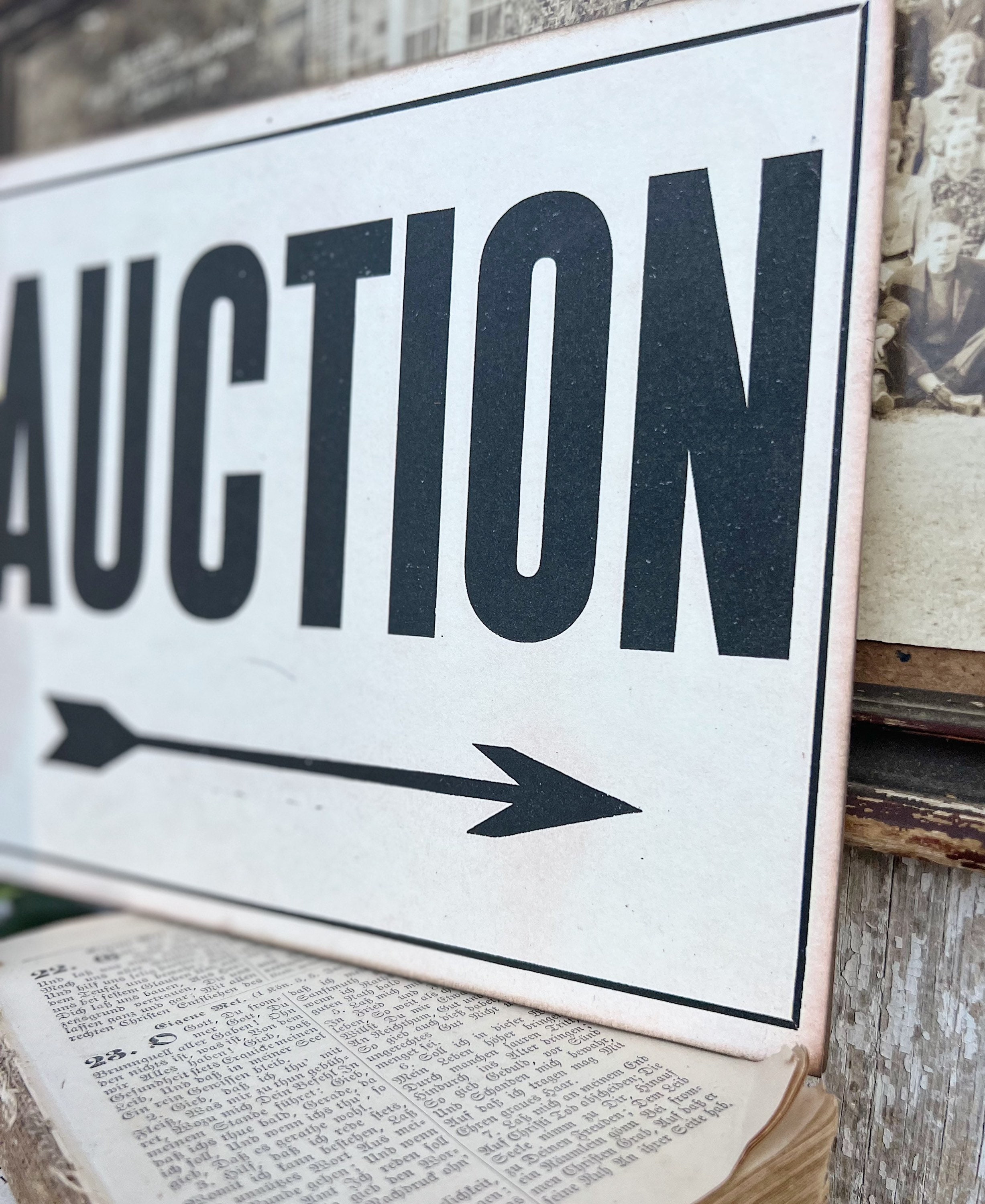 AUCTION Wood Sign Vintage Antique Farmhouse Decor Wall Art Print Decor ...