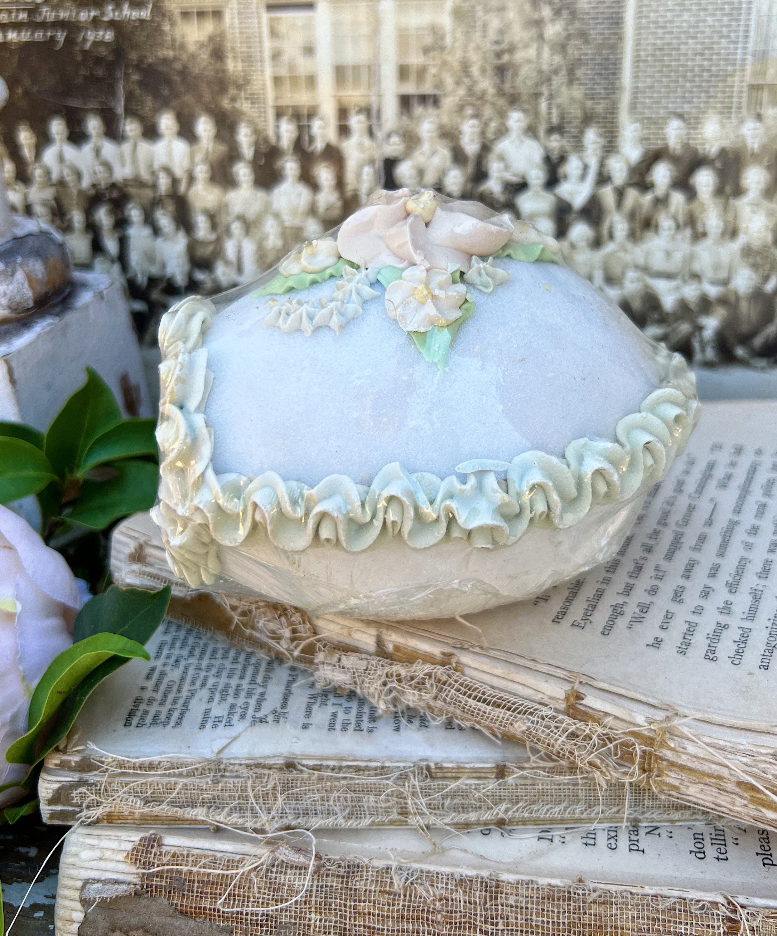 Vintage Sugar Egg Diorama EASTER Decor Farmhouse Spring Garden Decor