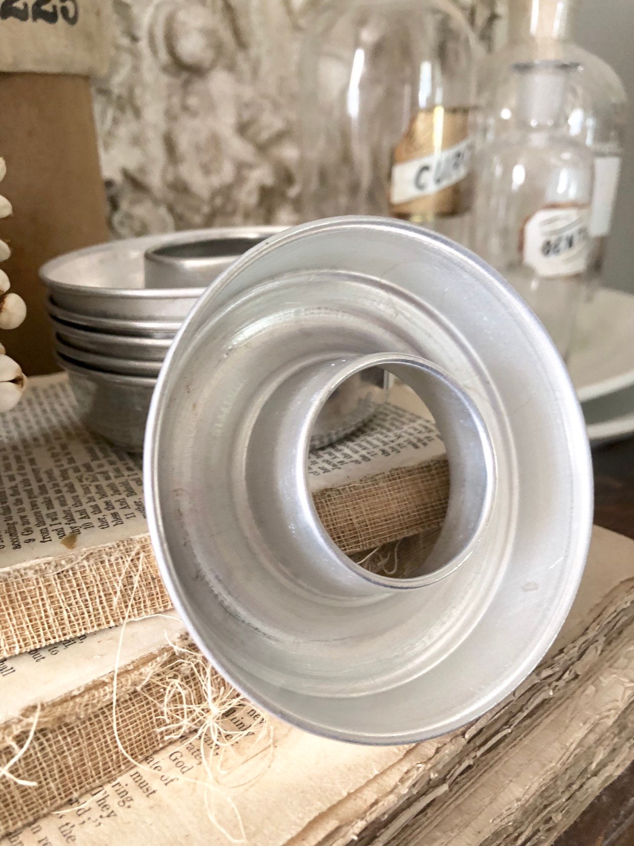 Vintage Aluminum Bundt Pans Fluted Mini Tart Cake Jello Mold Set of 4