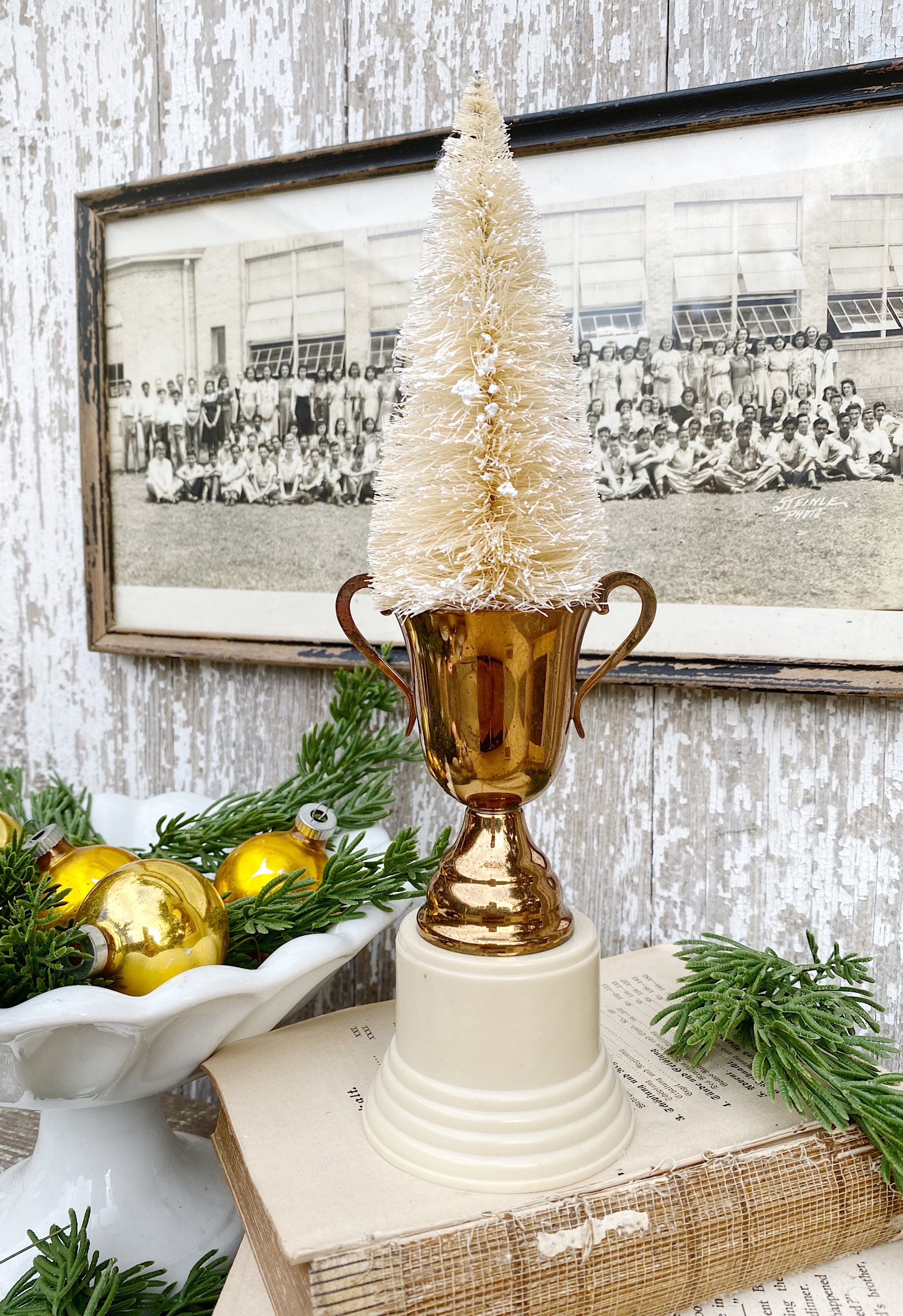 Antique Metal Copper Loving Cup Trophy Farmhouse Decor Industrial