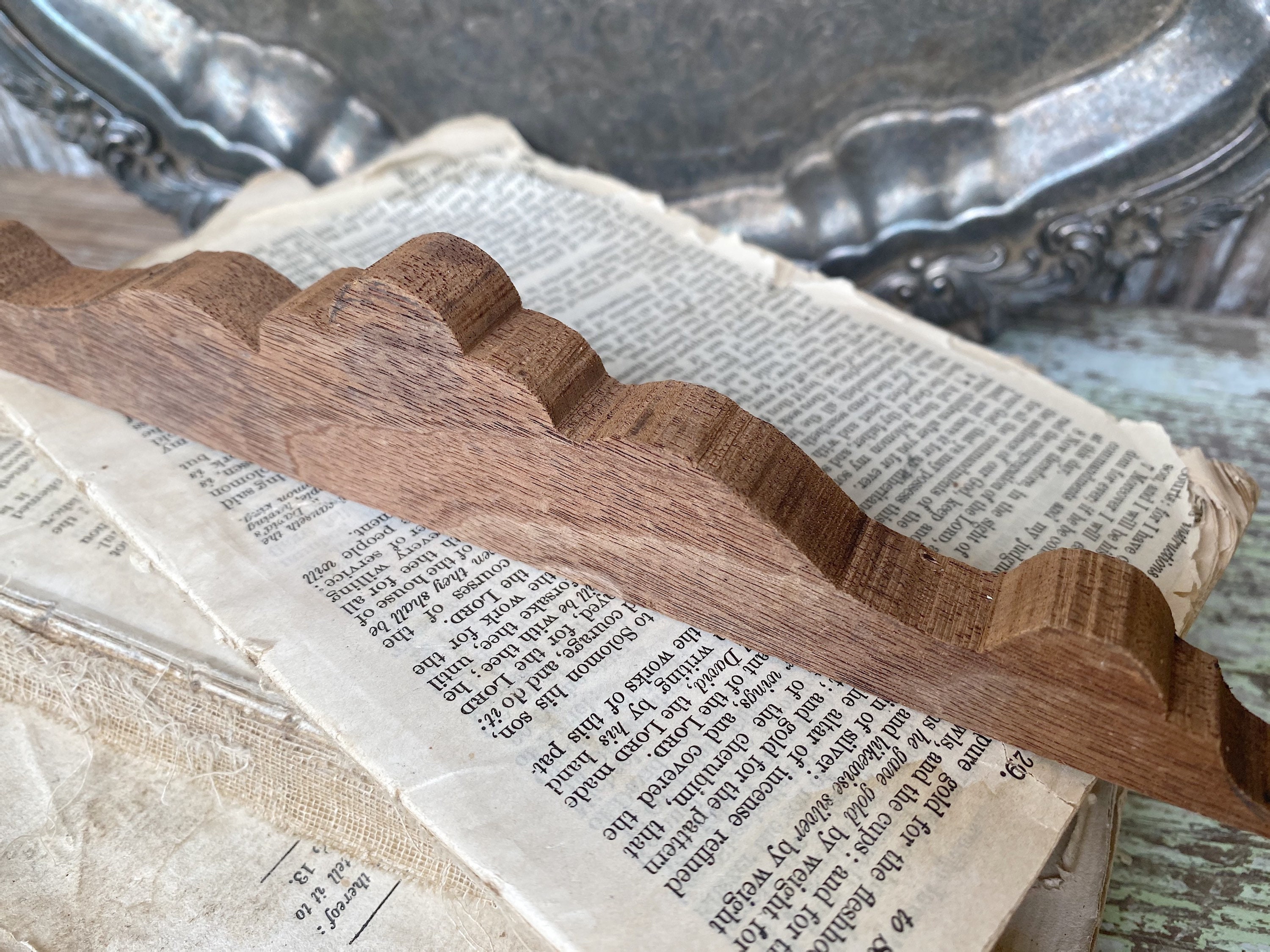 Salvaged Architectural Scallop Wood Arched Detail Reclaimed French