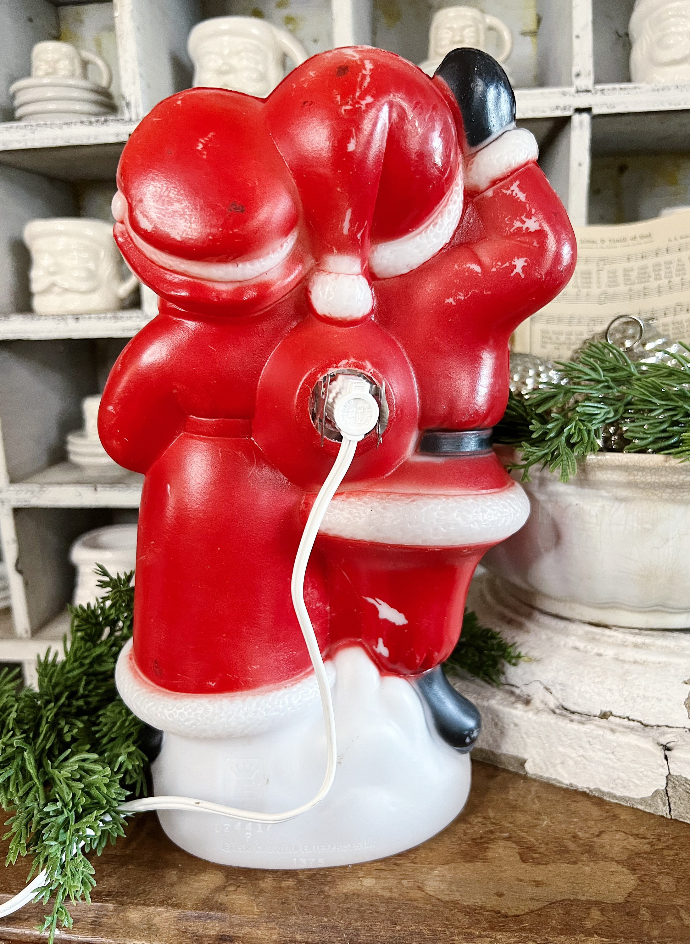 Vintage SANTA And MRS CLAUS Blow Mold With Light Decor Table Top vintage-santa-and-mrs-claus-blow-mold-with-light-decor-table-top