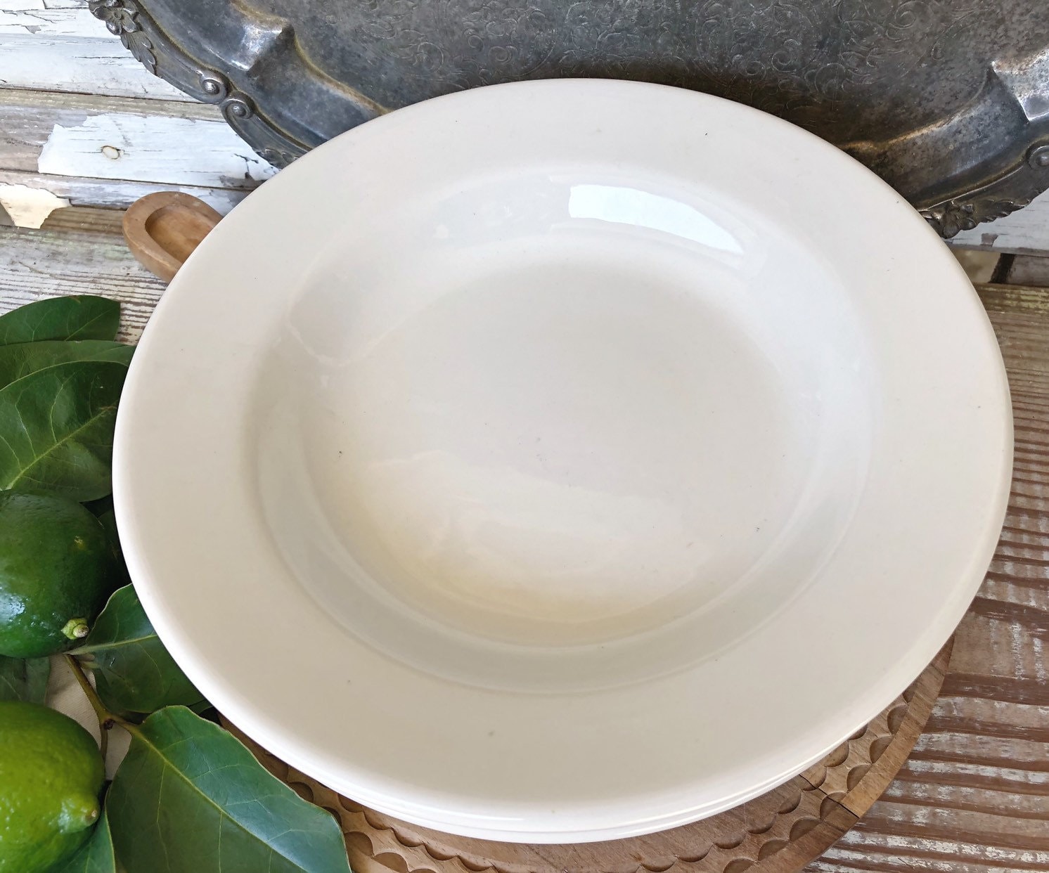 Set of 3 Vintage White Ironstone Bowls HOMER LAUGHLIN Best China