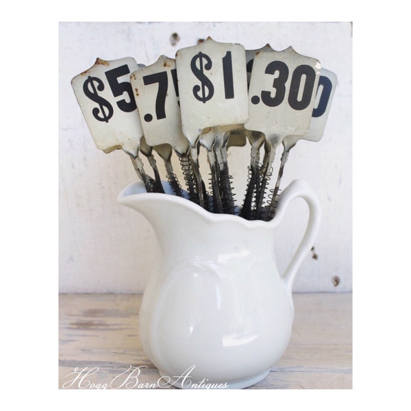 Cash Register Parts Vintage Metal Cash Register Flag Black White Numbers Industrial Farmhouse Decor Country Shabby Chic 20 Dollar Flag Tag