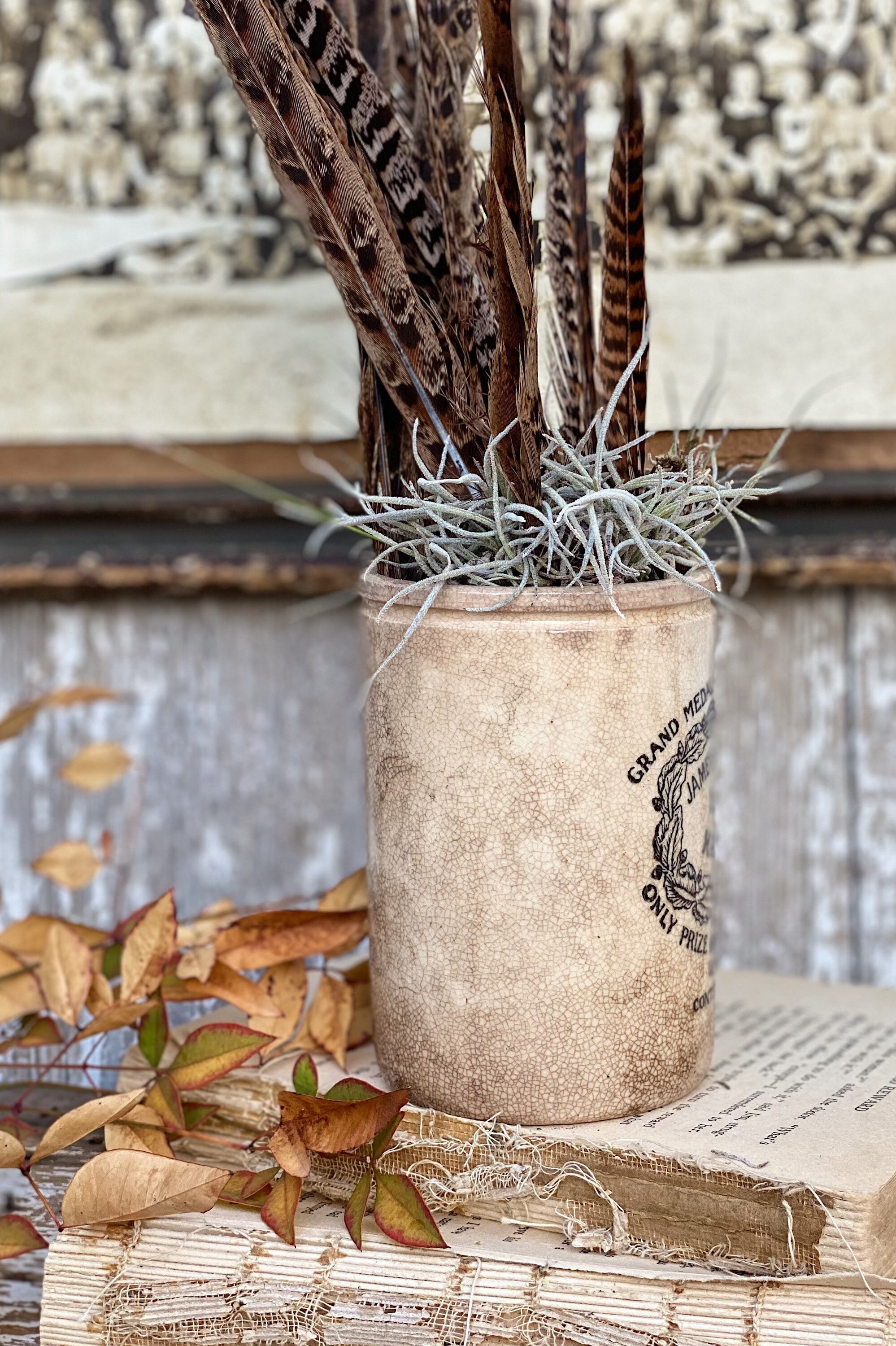 Antique Marmalade IRONSTONE Jar DUNDEE James Keiller Crock Farmhouse