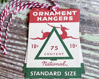 Christmas GIFT TAGS REINDEER Ornament Hanger Vintage Retro Farmhouse Decor Gift Wrap Primitive Christmas Favor