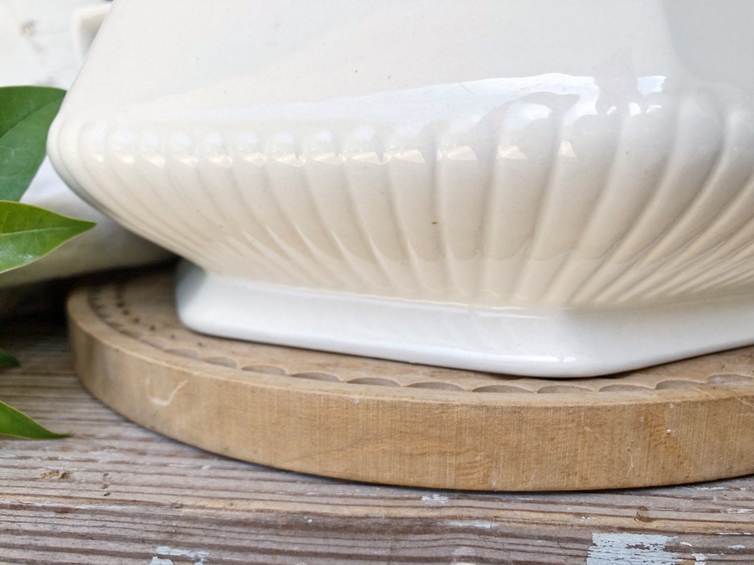 Antique White Ironstone Wm ADAMS MICRATEX Compote Footed Bowl with