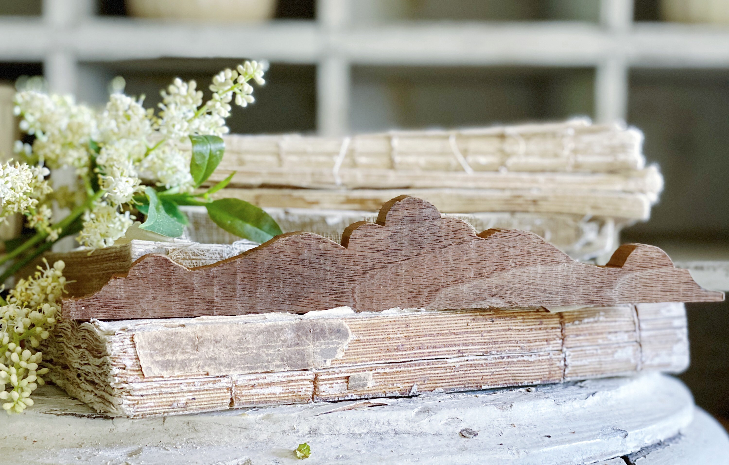 Salvaged Architectural Scallop Wood Arched Detail Reclaimed French