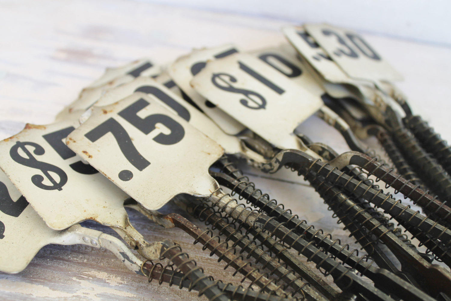 Cash Register Parts Vintage Metal Cash Register Flag Black White