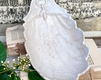 Antique Creamy White Ironstone Relish Soap Dish Platter Grungy Farmhouse Decor T R BOOTE Warranted
