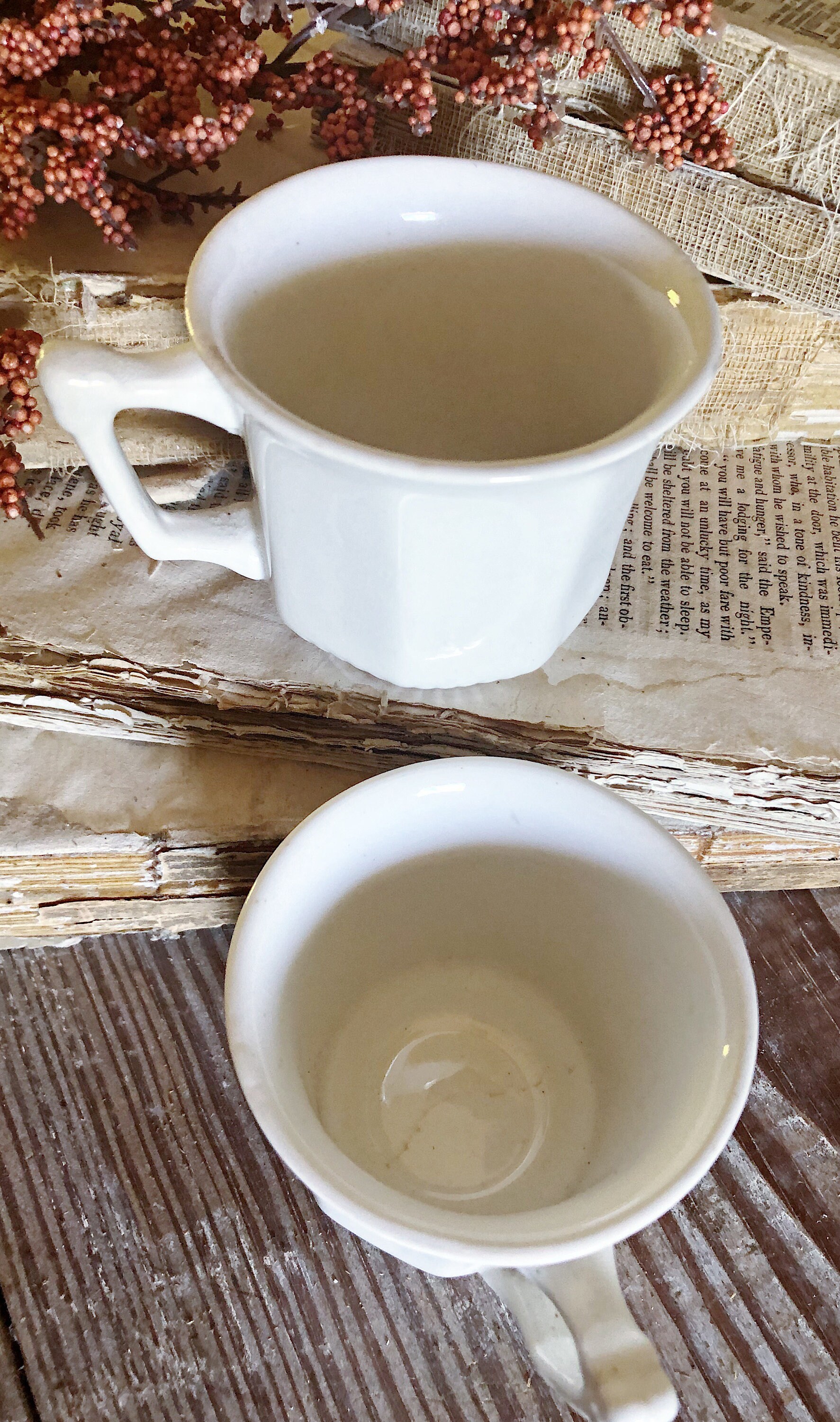 Antique White Ironstone Cups Coffee Mugs MICRATEX English ADAMS Ribbed