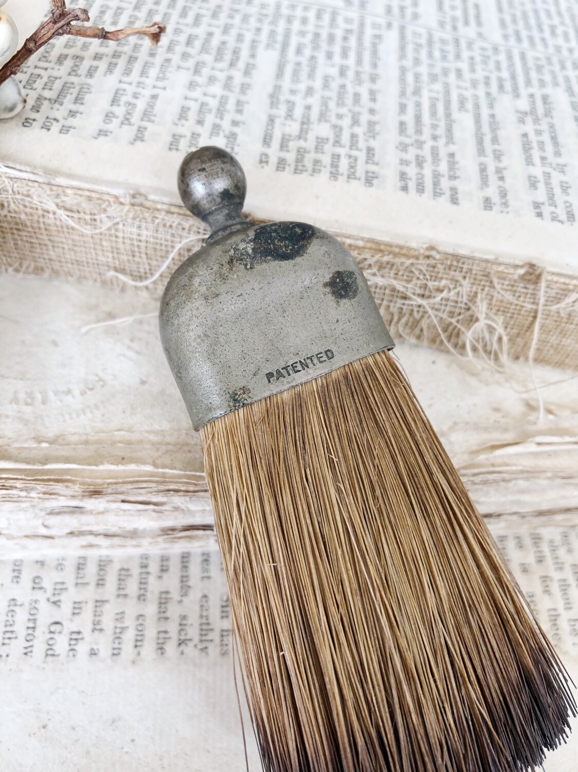 Antique Whisk Crumb Broom Hand Straw Brush Farmhouse Decor Fixer Upper Decor Vintage Broom