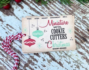 Christmas GIFT TAGS Cookie Cutter Vintage Retro Farmhouse Decor Gift Wrap  Primitive Christmas Favor Ornament