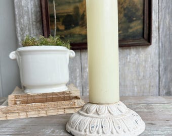 Light Fixture Part, Antique Cast Iron, Chippy White Architectural Salvage, Farmhouse Lighting Piece