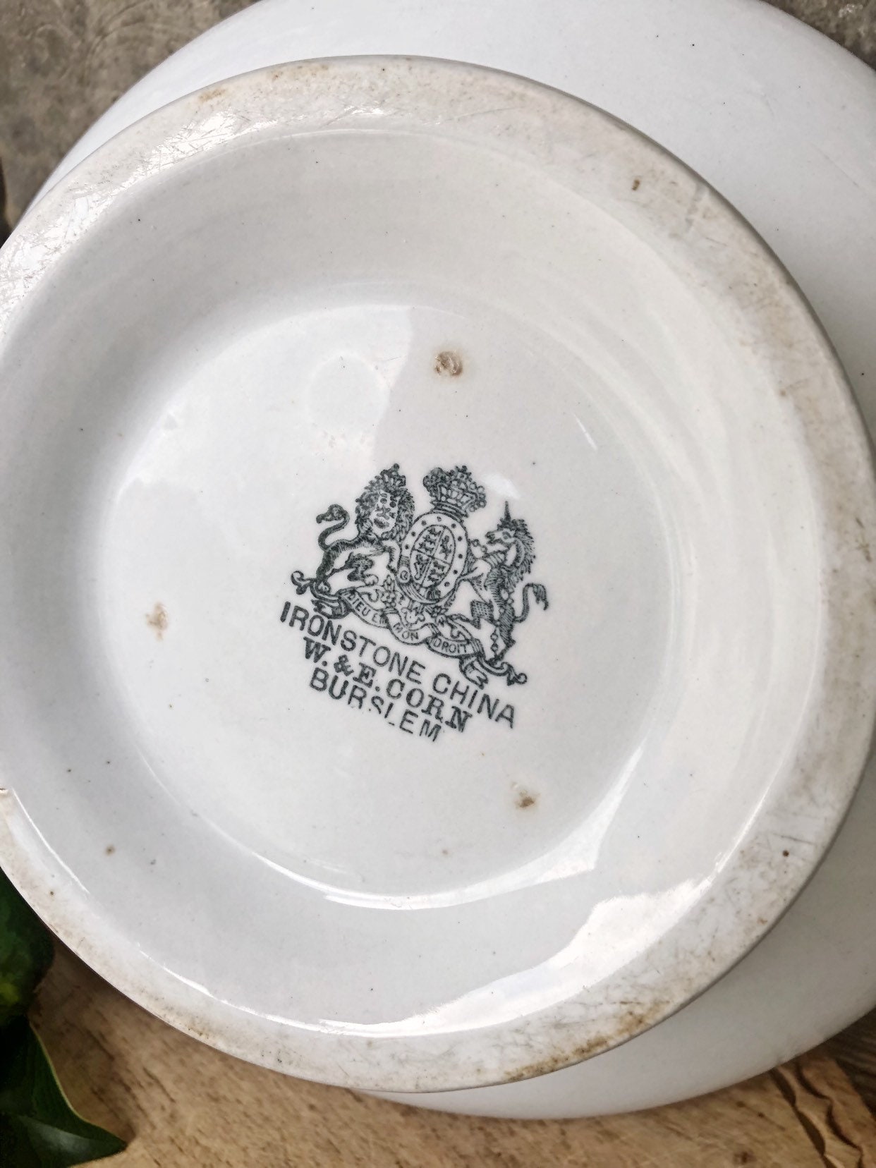 Antique White Ironstone BURSLEM WE CORN Compote Footed Bowl with