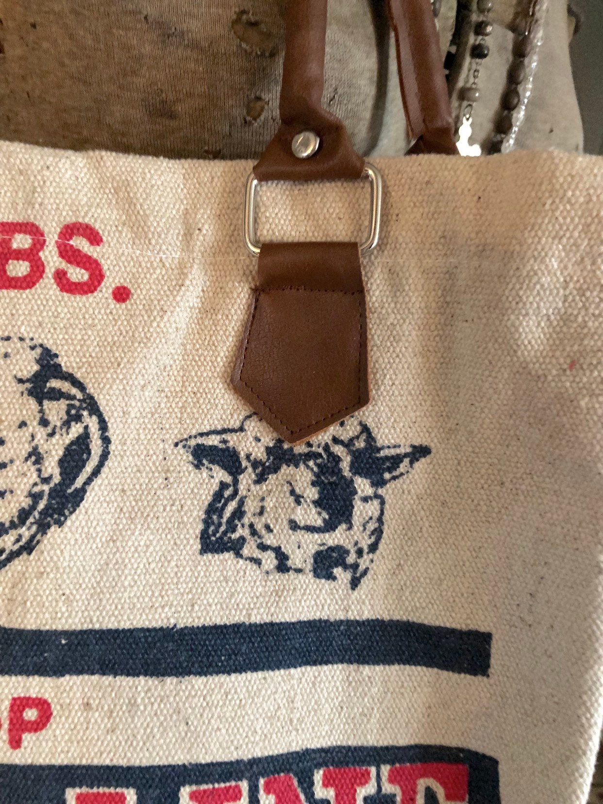 Feed Grain Sack Tote BLUE LINE CoOp Minerals Seed Bag Cattle Sheep