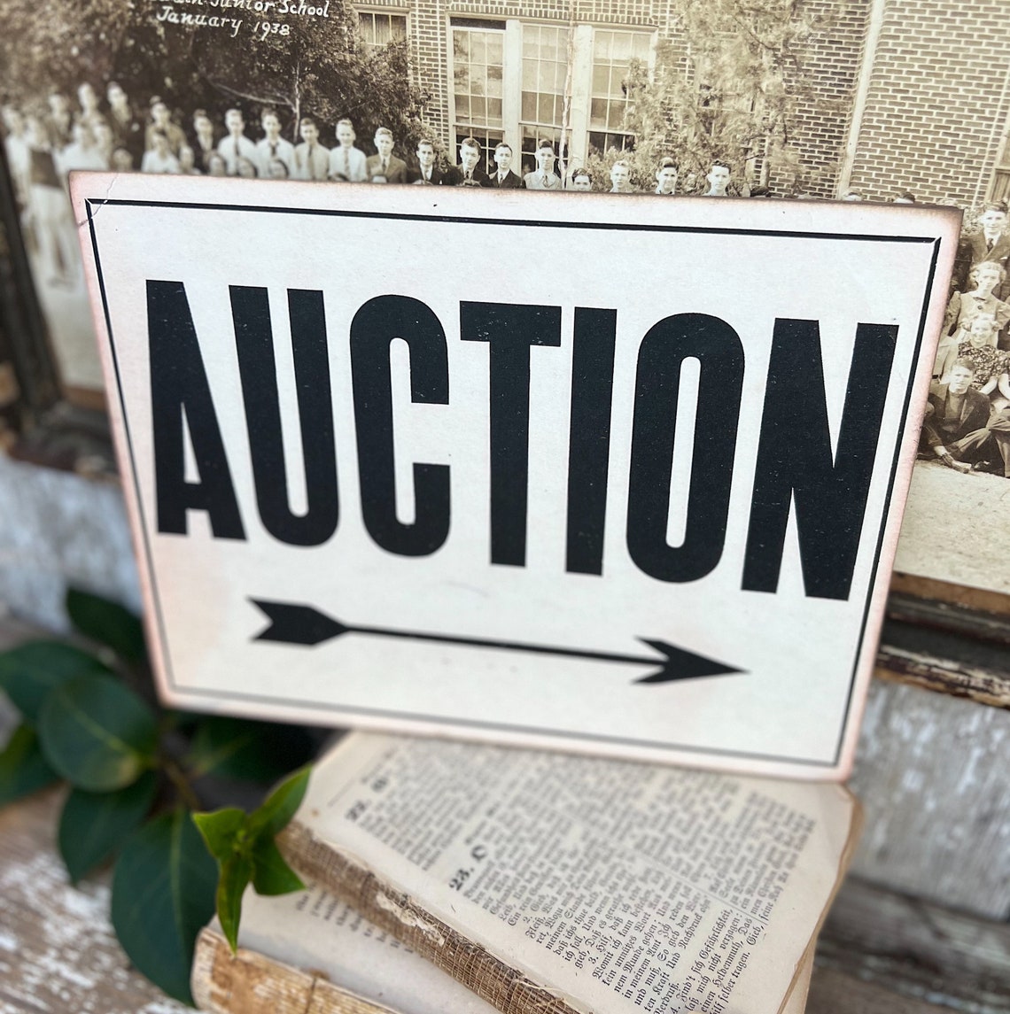 AUCTION Wood Sign Vintage Antique Farmhouse Decor Wall Art Print Decor ...