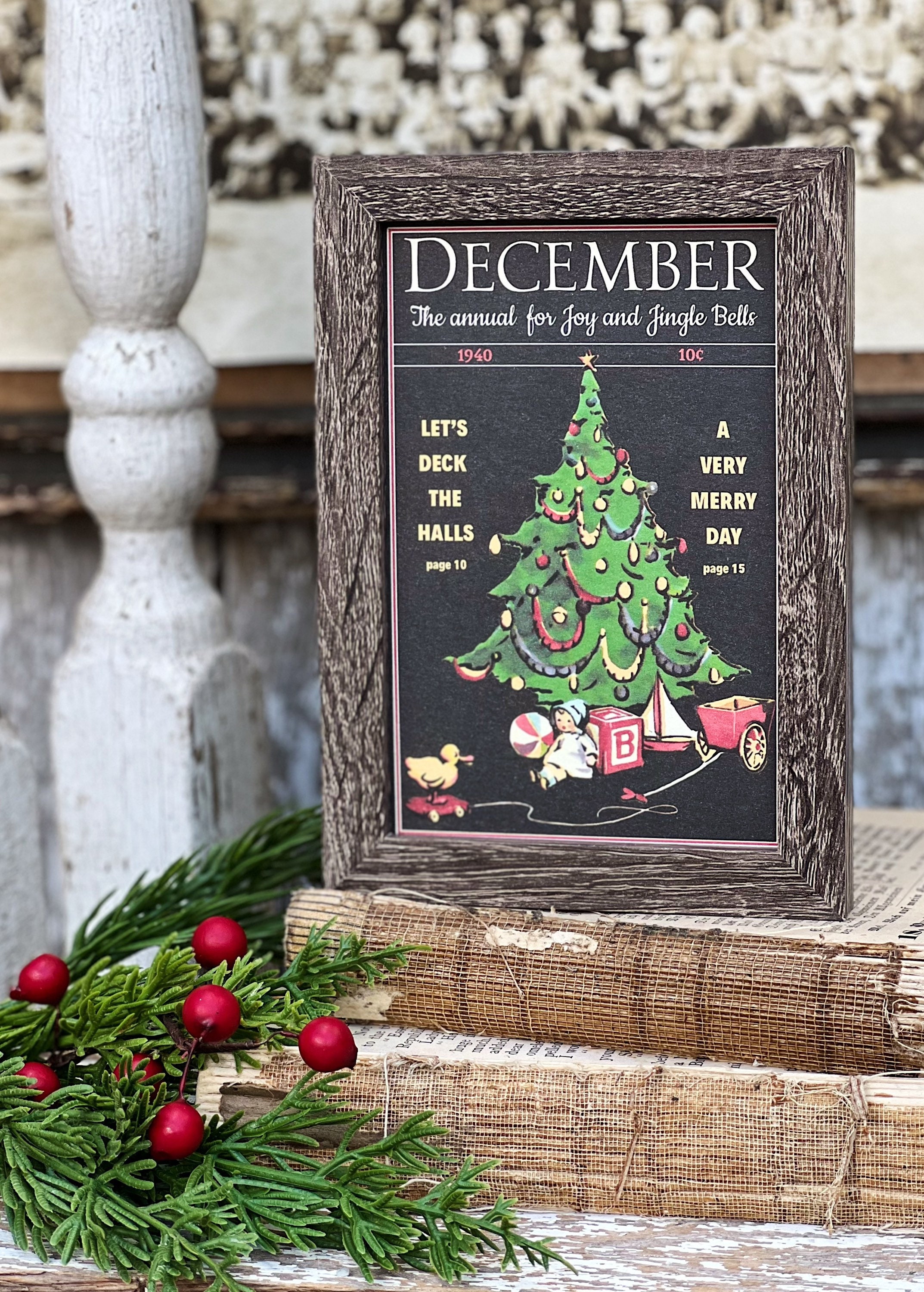 Vintage Christmas Tree Sign 