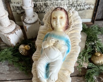 Vintage BABY JESUS Blow Mold With Light Yard Decor Christmas Farmhouse Decor Vintage Retro Christmas 196O  EMPIRE