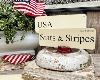 USA Flash Cards LARGE Vintage Inspired Word Flashcard SET Of 8 Americana Farmhouse Independence July 4th America Glory Nation