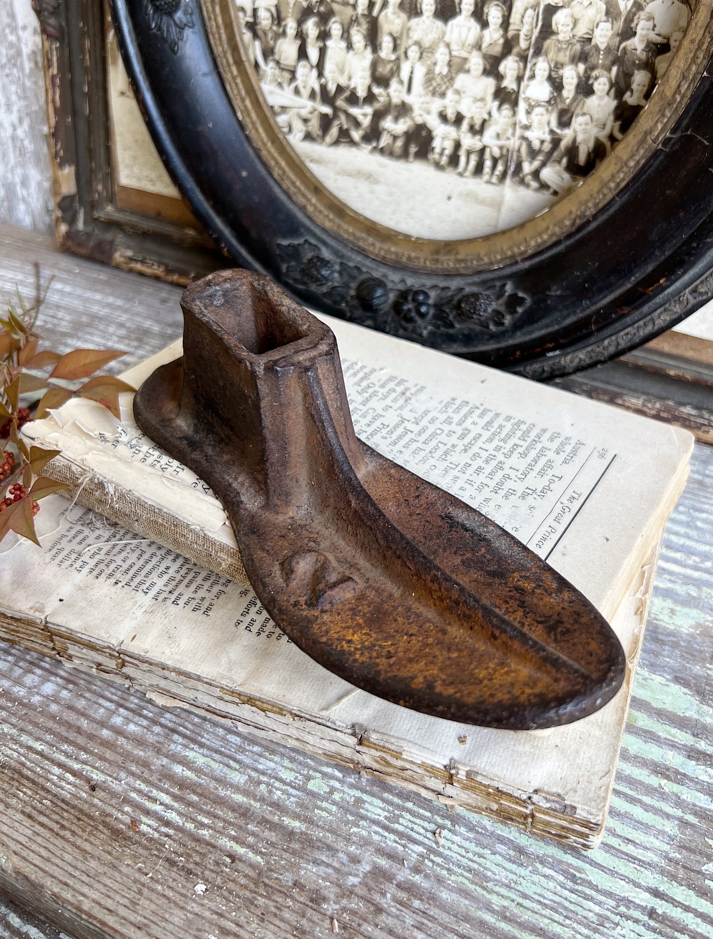 Antique Shoe Mold Form Cast Iron Metal Farmhouse Primitive Decor