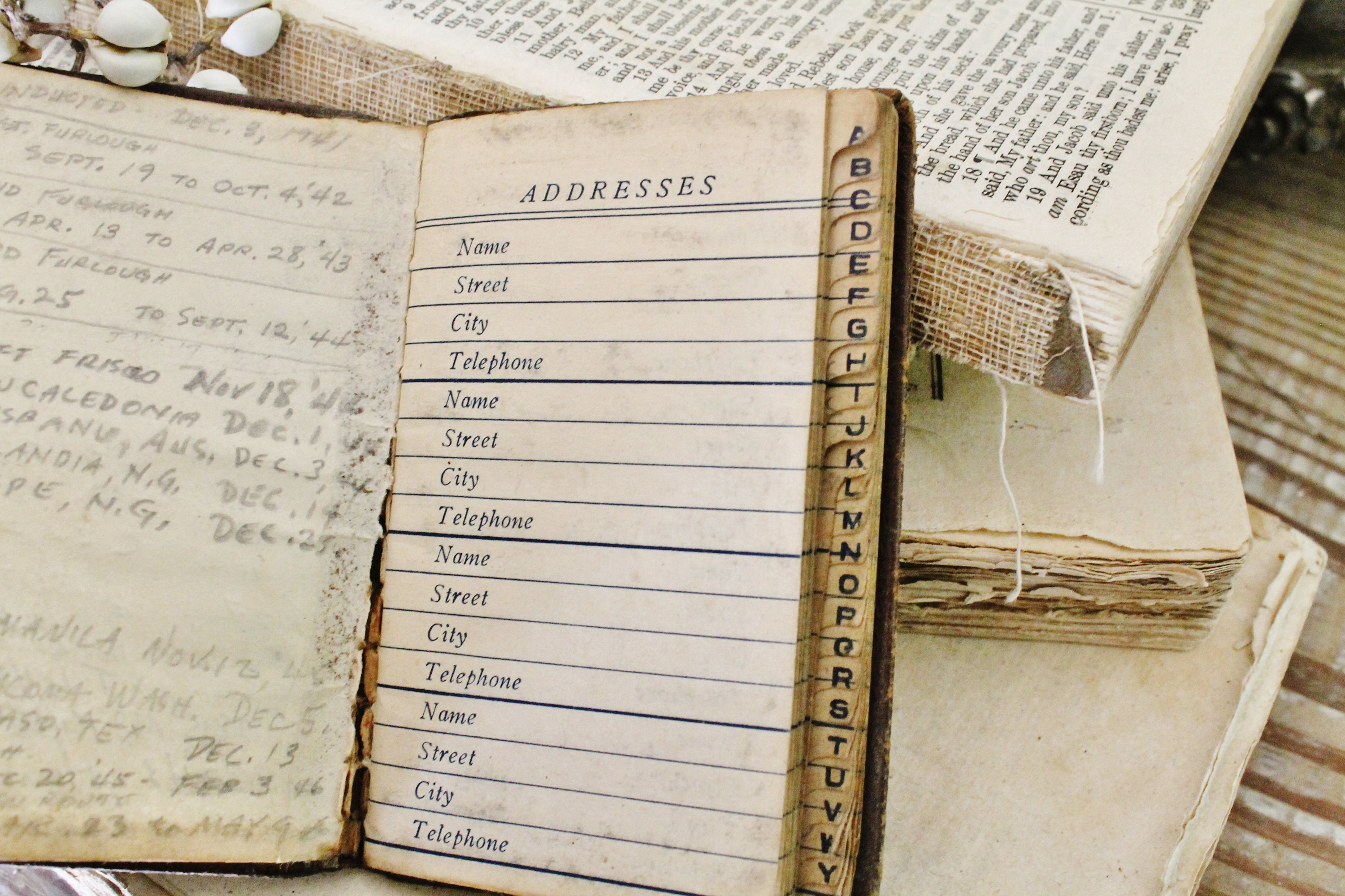 Vintage Address Book Industrial Office Salvage Supply Farmhouse Decor