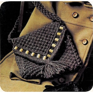 Vintage Macrame &quot;Ingenue&quot; Flap Handbag PDF Pattern with Knotting Instructions Included