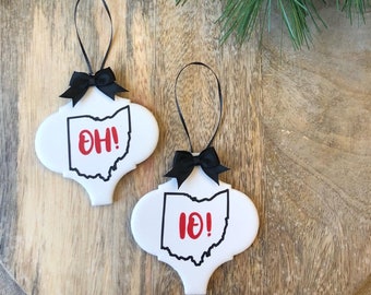 Ohio State * Tile Ornaments * Christmas * OH * IO * Buckeyes