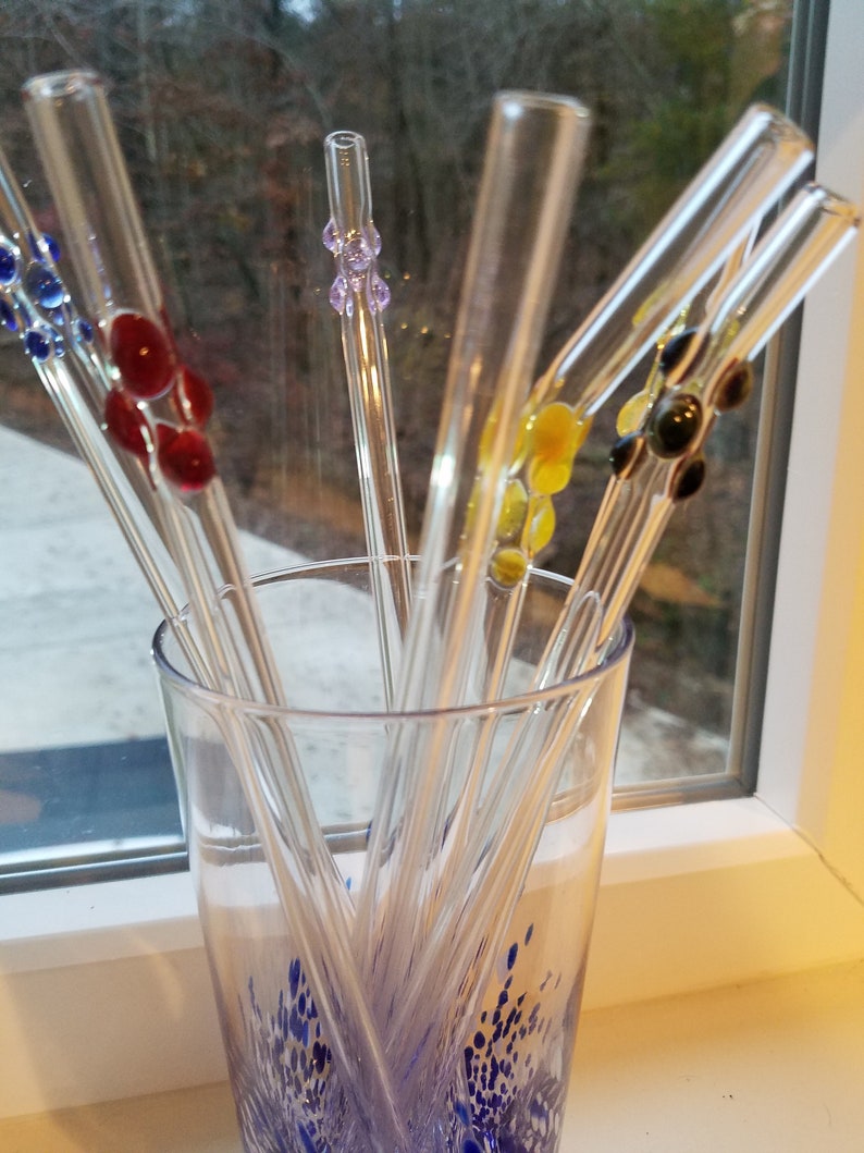 Pyrex Glass Straws Custom Work and Colors on Request Etsy