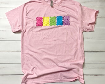 Light Pink Gummy Bear Short Sleeve T-Shirt Lightweight