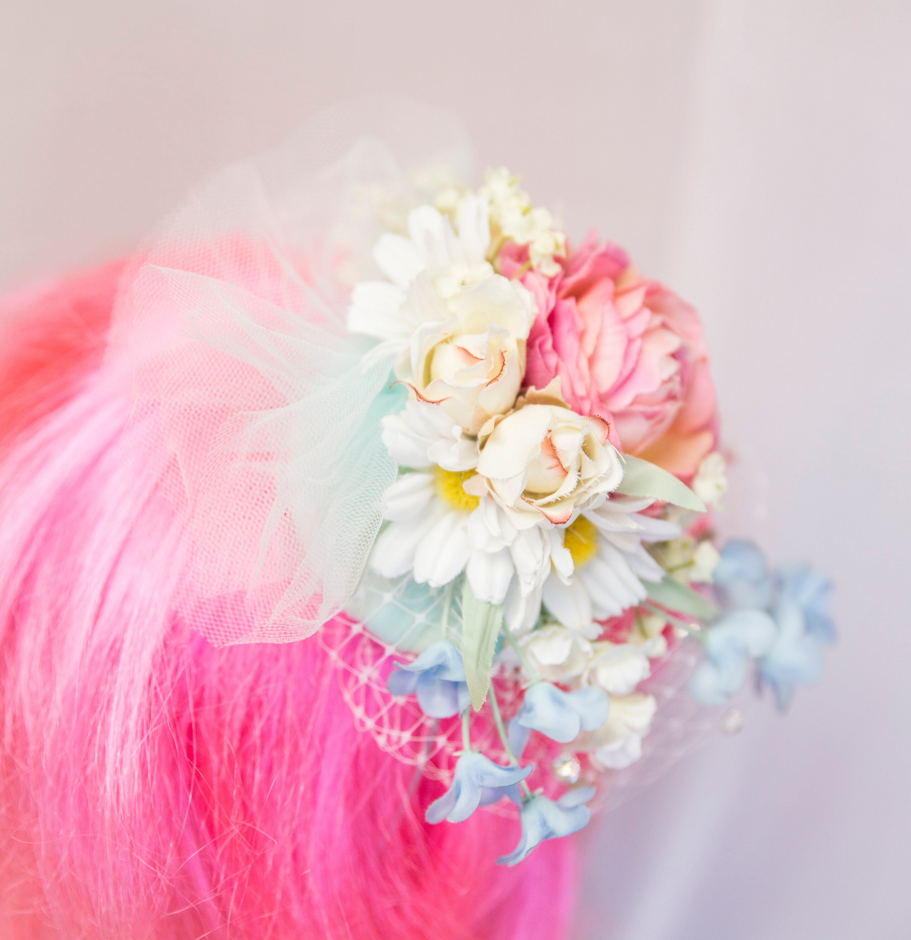 Fascinator Headband Rose Floral Handmade Tea Party Derby Hat Elegant A little something for Derby Day—or your next afternoon tea  main image 2