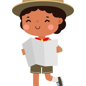 Camp Kid, Scouting mit Maps, Pfadfinder, Brownie Scout, Pfadfinderinnen - Gesticktes Design