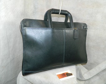 Coach Vintage 'Associate' Briefcase ~ #A9C-5203 ~ Brass ~ EXC!~ Navy Leather Laptop Bag