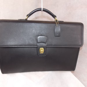 COACH 'Fold-Over' Briefcase J8E-5214 Brass Black Never Used Vintage Condition RARE image 2