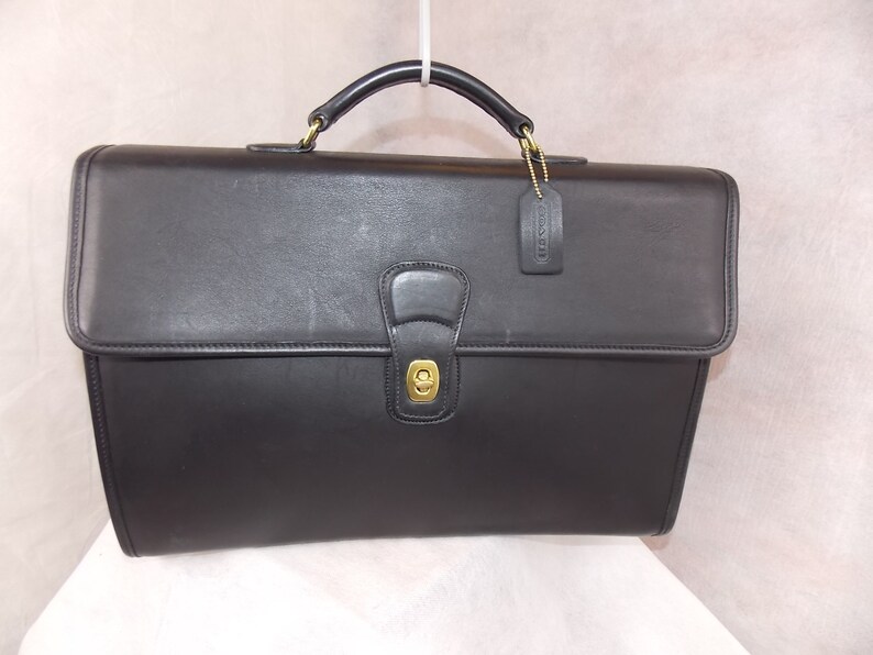 COACH 'Fold-Over' Briefcase J8E-5214 Brass Black Never Used Vintage Condition RARE image 2