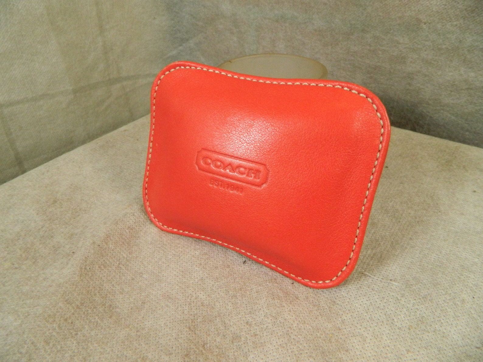 Coach Vintage 'bean Bag' in Bright Coral Red Leather Etsy