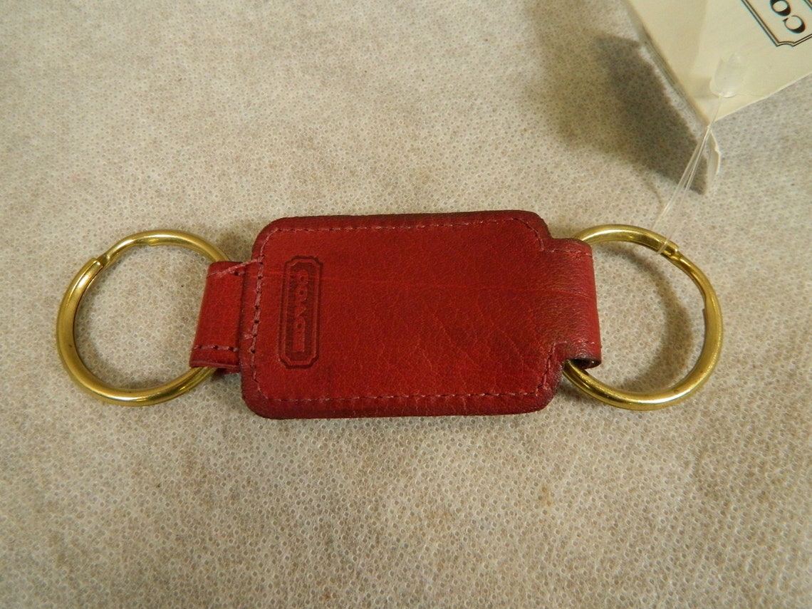 COACH Vintage Valet Key Fob RED Brass 7213 New With Tags | Etsy