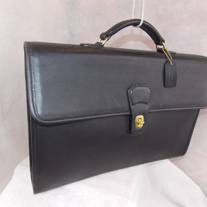 COACH 'Fold-Over' Briefcase J8E-5214 Brass Black Never Used Vintage Condition RARE image 1