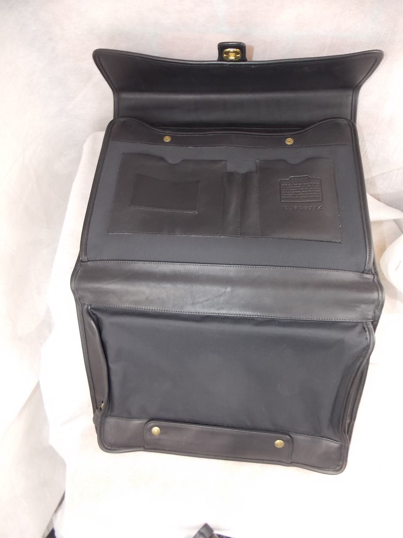 COACH 'Fold-Over' Briefcase J8E-5214 Brass Black Never Used Vintage Condition RARE image 7