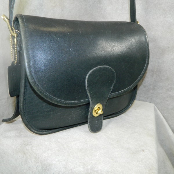 COACH ~ 'Saddlery' Bag Style #9535 - Brass - Black NYC ~ Very Good Vintage Condition