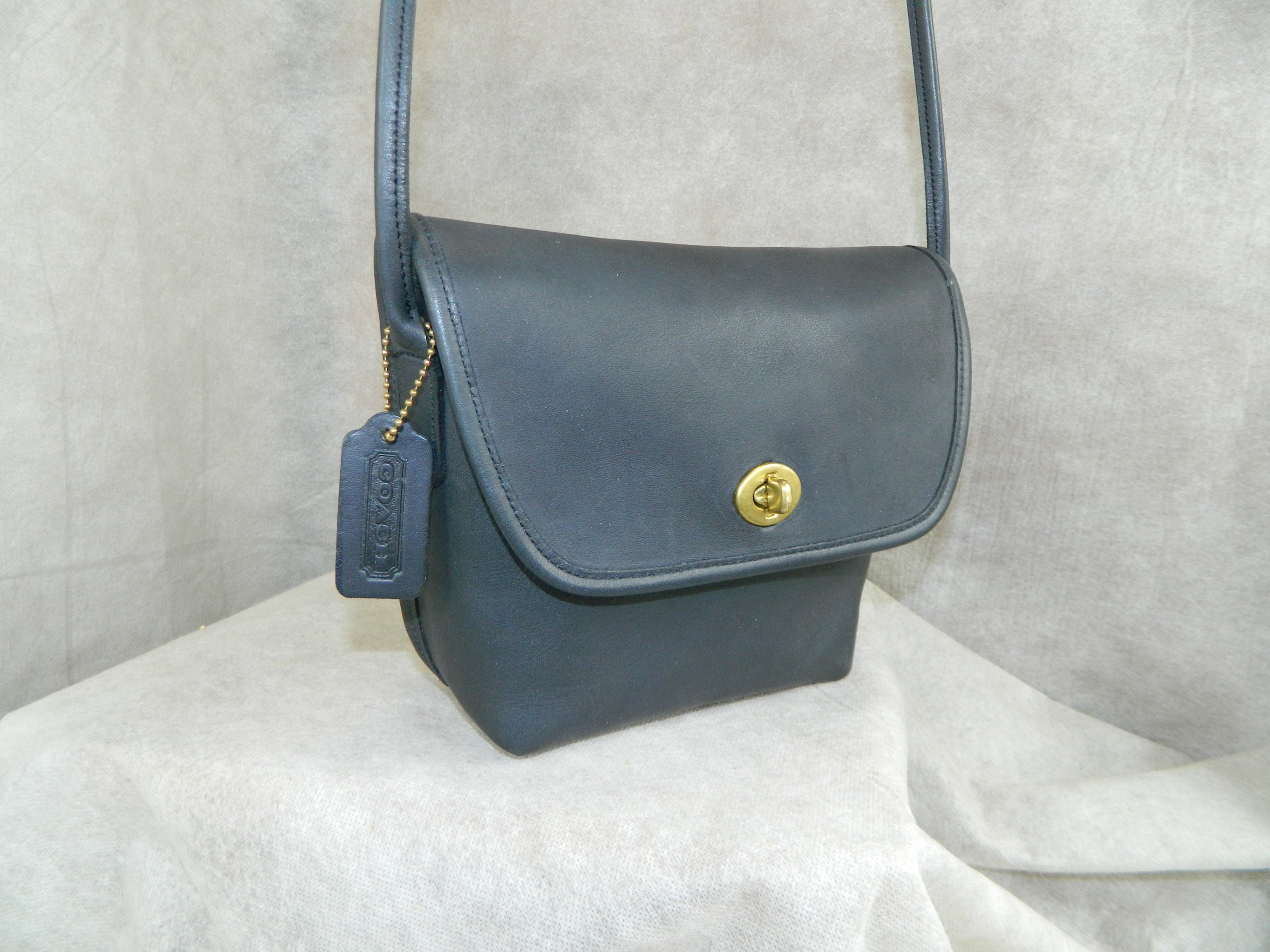 Coach Vintage 9919 Quincy Bag Brass NAVY BLUE Excellent Etsy