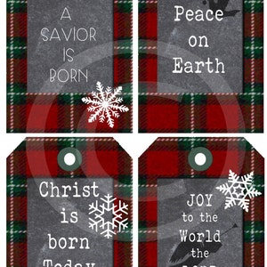 Christmas Printable Gift Tags Religious Christian Digital Chalkboard ...