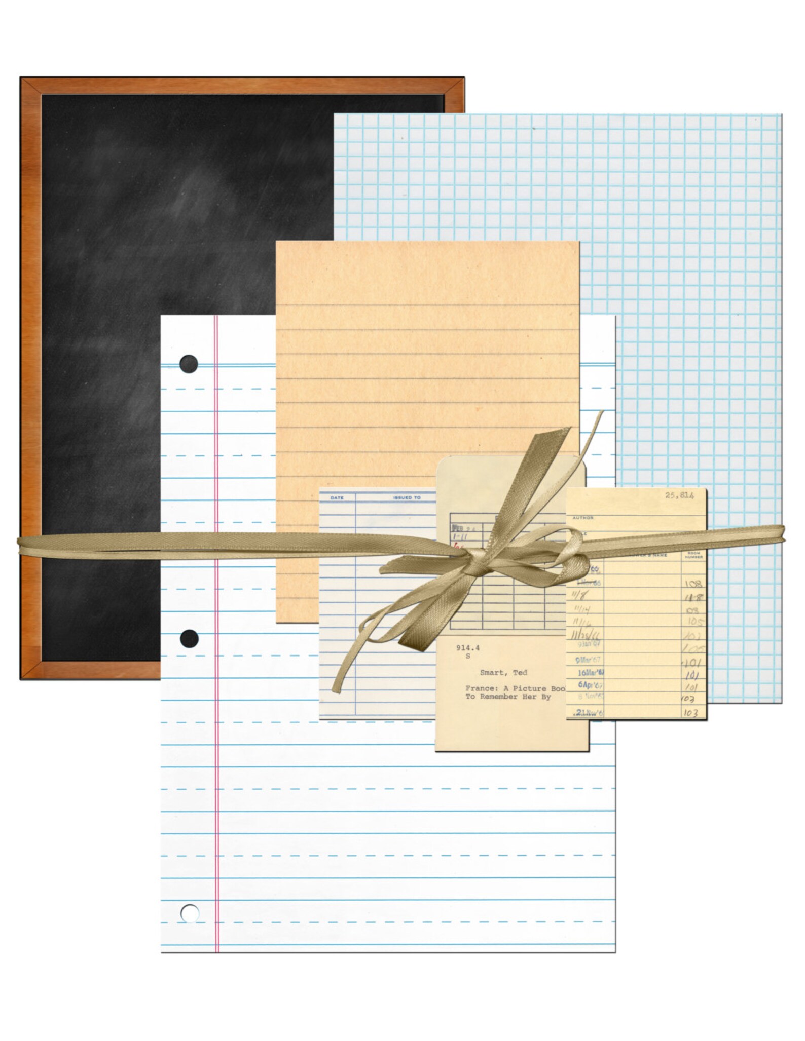 Back to School Printable Digital Lined Paper Designs, Chalkboard, Graph ...