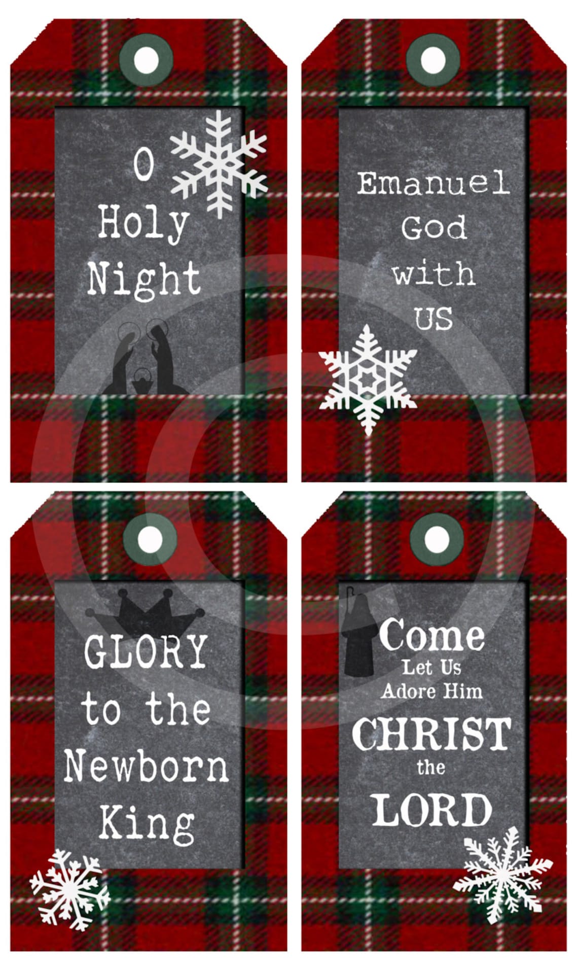 Christmas Printable Gift Tags Religious Christian Digital Chalkboard ...